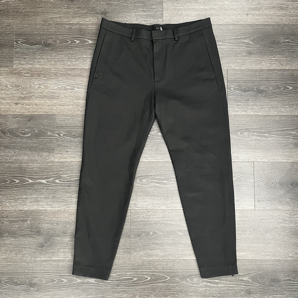 COS Mens Tapered Zip Hem Trouser Pants Size 38R Green Preppy Stretch‎ Slacks NWT